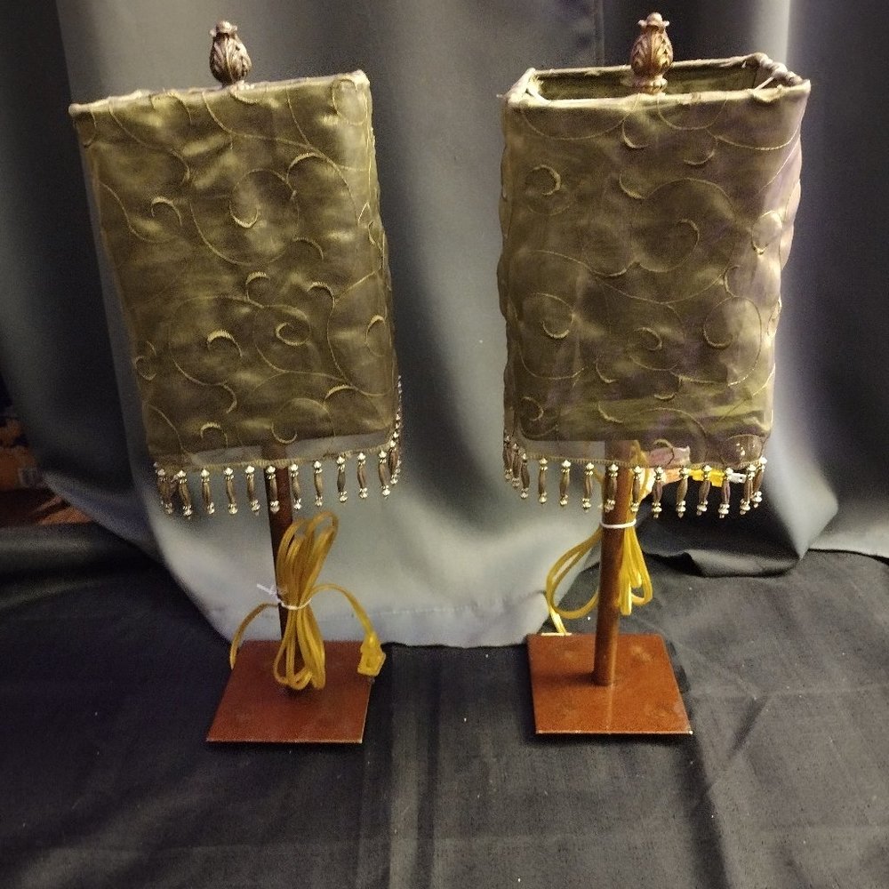 SET of 2 - Bedside LampTable Lamp Night Stand Lamps - Vintage Victorian Style